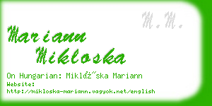 mariann mikloska business card